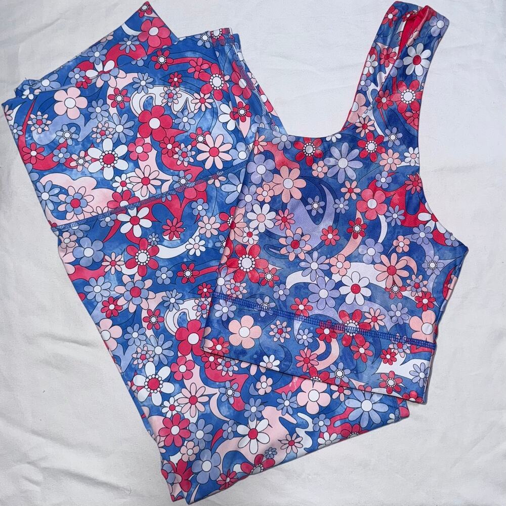 Fabletics Active Set Leggings and Double Sided Bra Top Sz 1